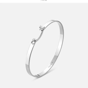 Nouvel Heritage Dinner Date Mood Bangle White Gold Diamond Baguette